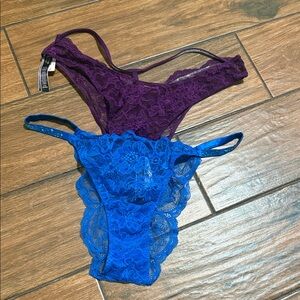 Victoria's Secret Deep Purple and Royal Blue Lace Panties